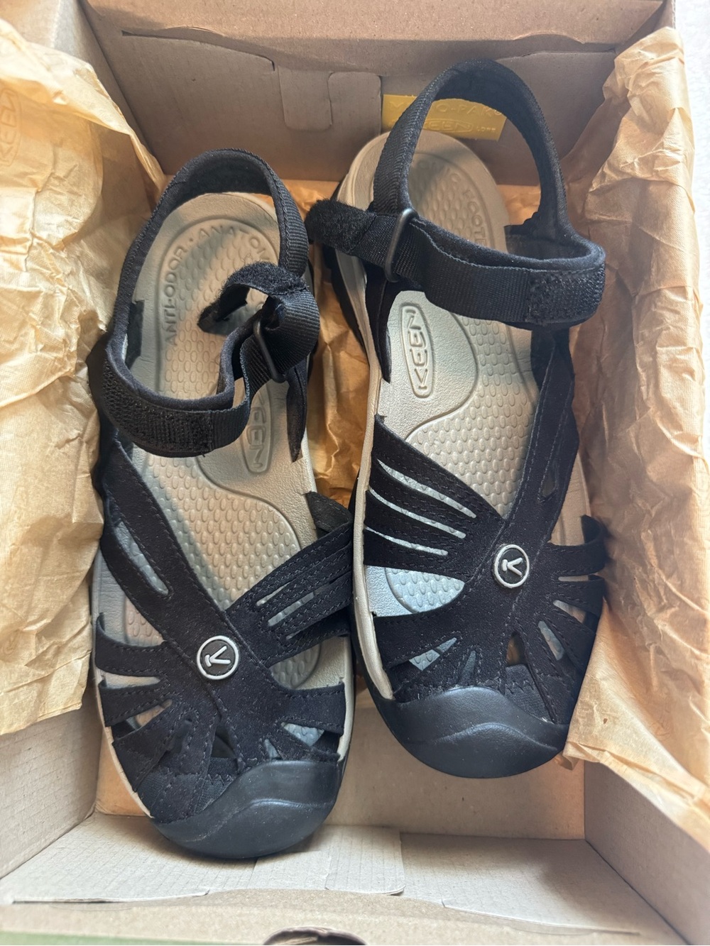 KEEN Black Women's Strappy Toe-Protection Sandals